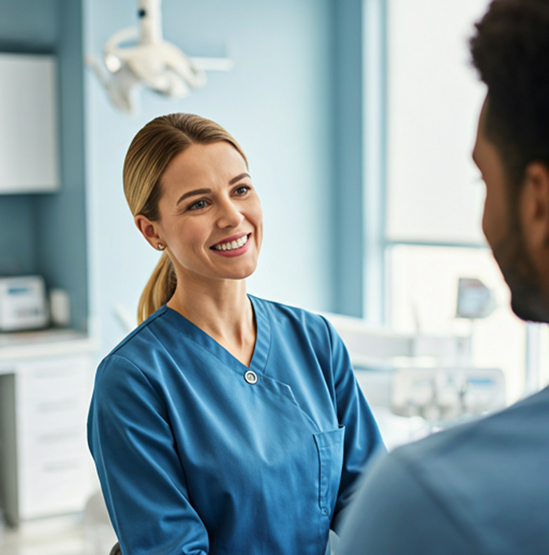 Dentist with patient